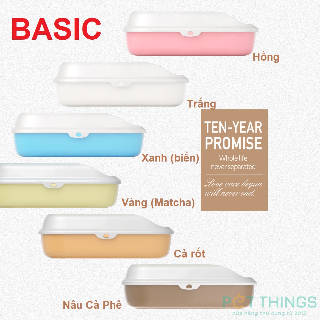 Chậu Nhà vệ sinh cho mèo PakeWay kèm xẻng, 2 loại kín và có nắp, nhiều size lớn nhỏ