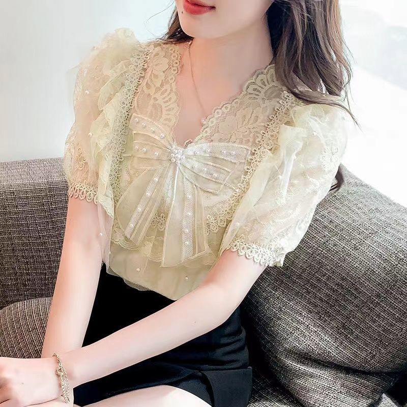 Áo Sơ Mi Chiffon Cổ Chữ v Phong Cách Phương Tây Thời Trang Cho Nữ