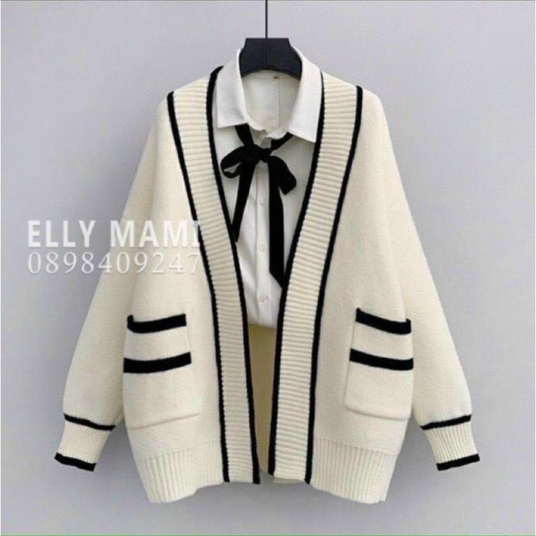 Áo Khoác Bầu Và Sau Sinh Cardigan Len Sọc  Thiết Kế Cao Cấp ( Kèm Video + Ảnh Thật )