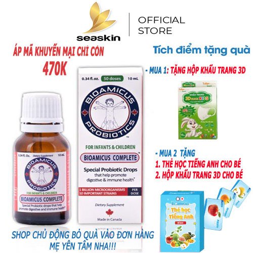 Men vi sinh 10 chủng BioAmicus Complete 10ml nhập khẩu nguyên hộp từ Canada