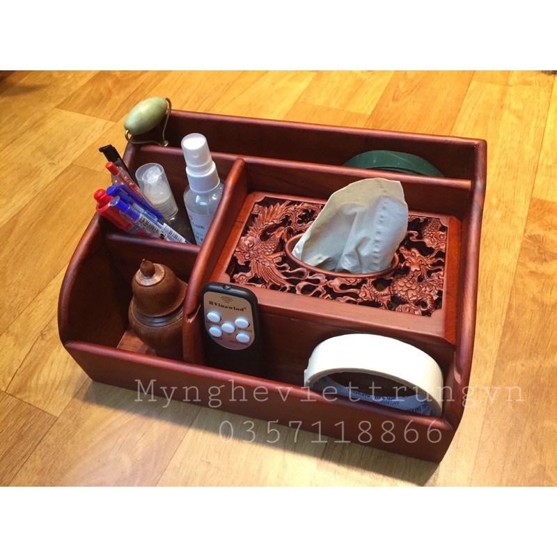 Hộp giấy ăn gỗ đa năng, hộp gỗ đựng đồ đa năng