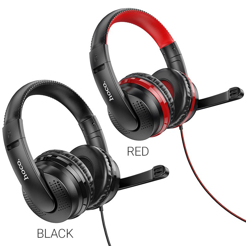 Tai nghe Headphone chụp tai chơi game có dây Hoco W103 Jack 3.5mm, dài 1.2m, tương thích nhiều thiết bị