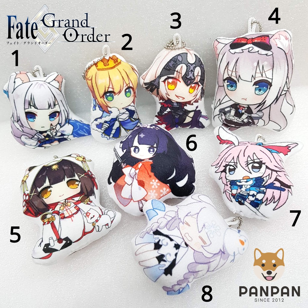 Móc khóa plushie nhồi bông anime FGO/Honaki Impact/Azur Lane