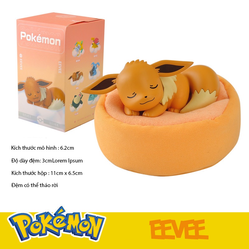 Mô Hình Pokemon 6 Pokemon Nằm Ngủ Dễ Thương