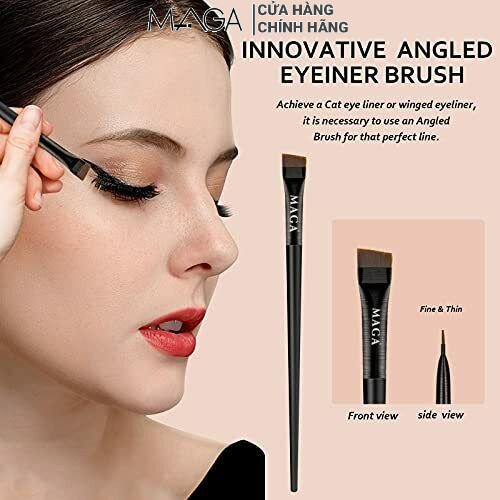Cọ Tán Chân Mày Cao Cấp Lông Dài MAGA Eyebrow Angled Brush (0.39 inch)