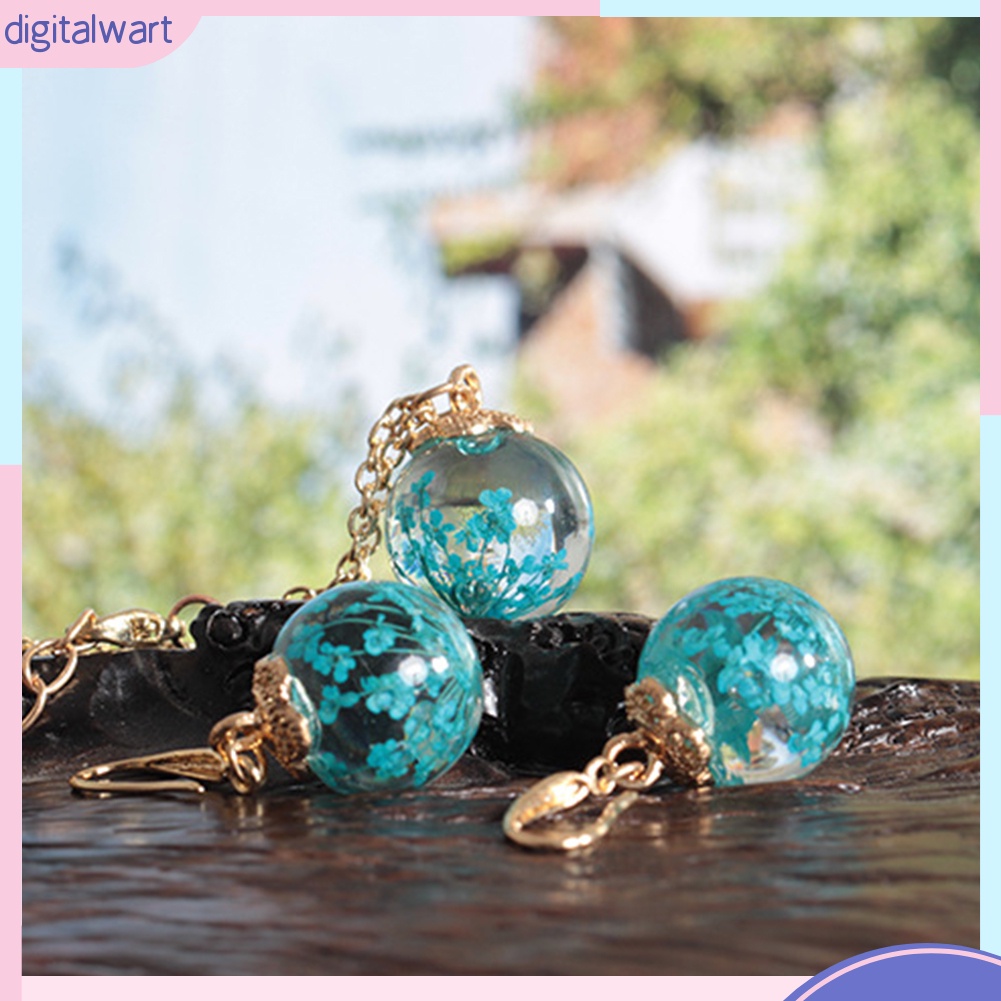 Vòng cổ Mặt Quả Cầu Thủy Tinh Chứa Hoa Khô Thời Trang Cho Nữ