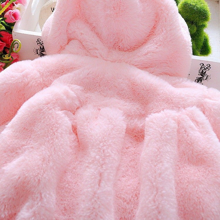 HGL♪Cute Kids Baby Girls Rabbit Bunny Hooded Coat Jacket Outerwear Warm Clothes Tops