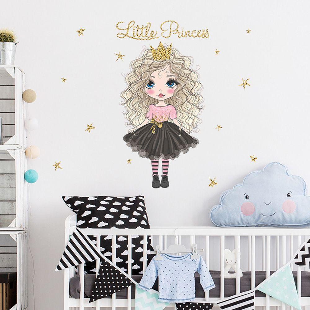 LEISURE Sticker Dán Tường Họa Tiết Hoạt Hình Dễ Thương Bắt Mắt