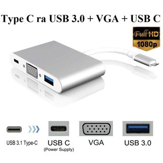 Cáp chuyển đổi type-c ra vga/usb 3.0/type-c
