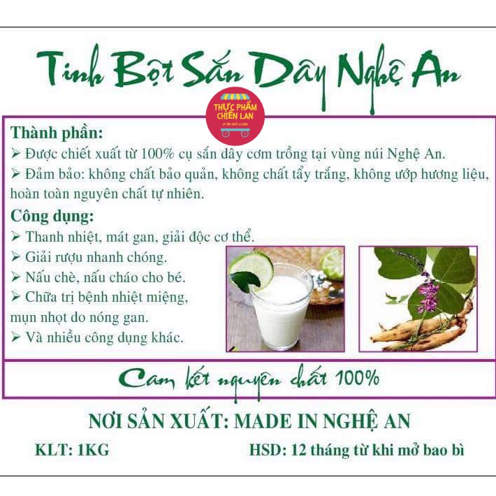 Tinh bột SẮN DÂY nguyên chất, mát gan, giải nhiệt, thanh lọc cơ thể, trẻ hoá làn da ,hết mụn (HÀNG LOẠI 1) | BigBuy360 - bigbuy360.vn