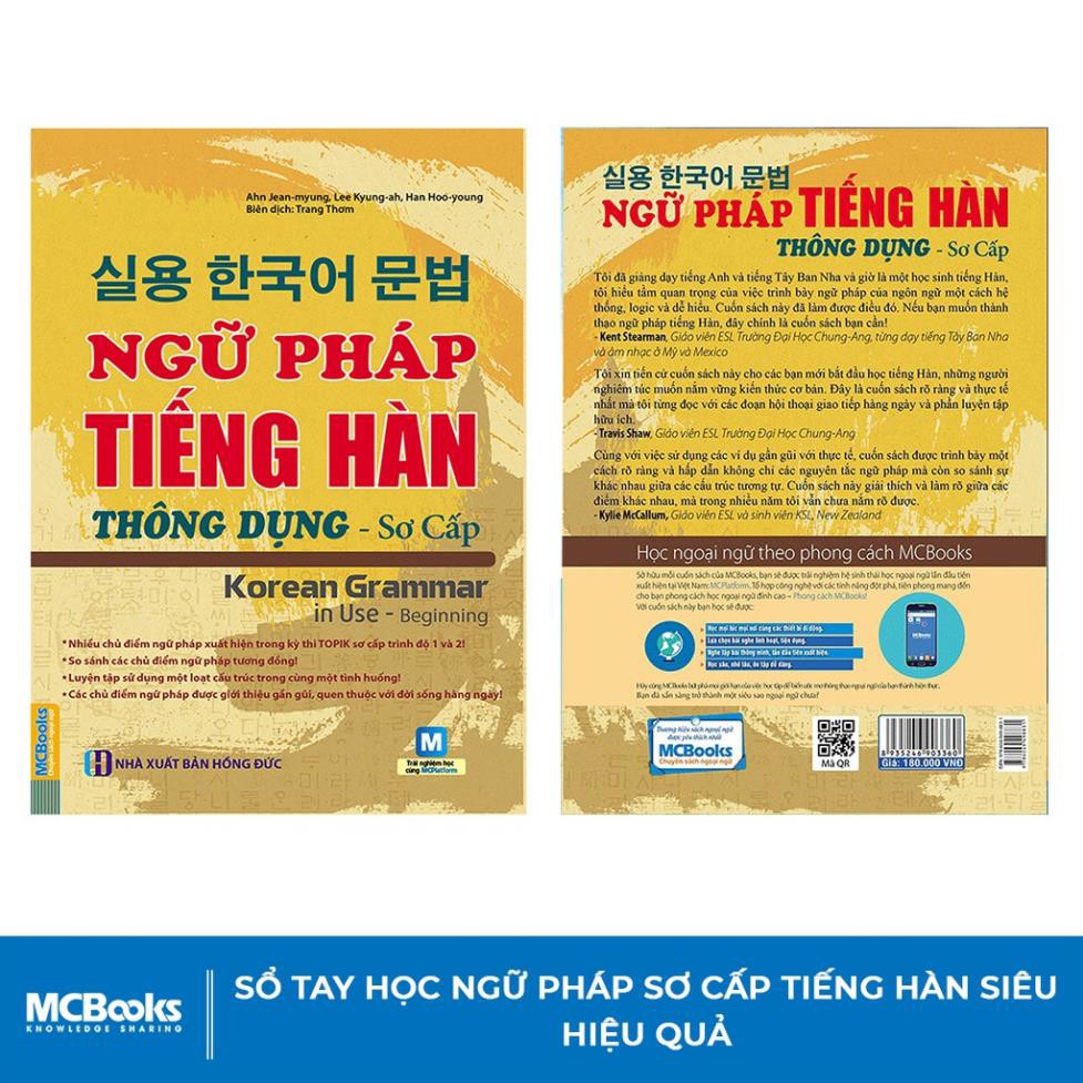 Sách - Ngữ pháp tiếng Hàn thông dụng (sơ cấp) – Korean Grammar in use [MCBooks]