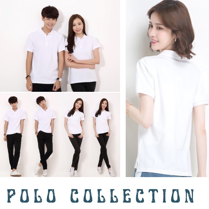 Áo POLO màu TRẮNG - Áo phông Trơn Nam Nữ,ngắn tay có cổ,vải cao cấp không xù,co dãn 4 chiều. Nhận IN ẤN theo yêu cầu