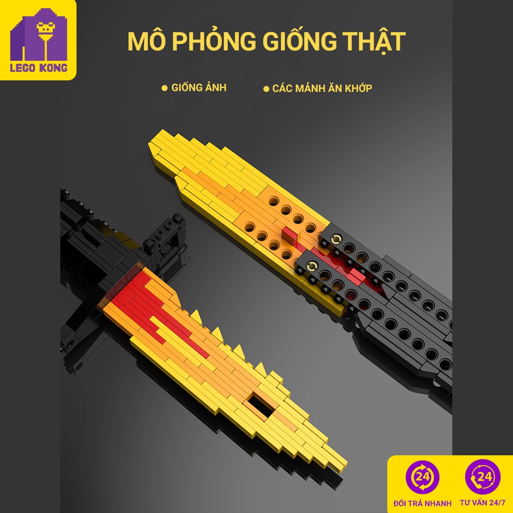 Đồ chơi lắp ráp block mô hình CSGO butterfly karambit m9 bayonet bouy xếp hình quân đội trang trí decor góc làm việc