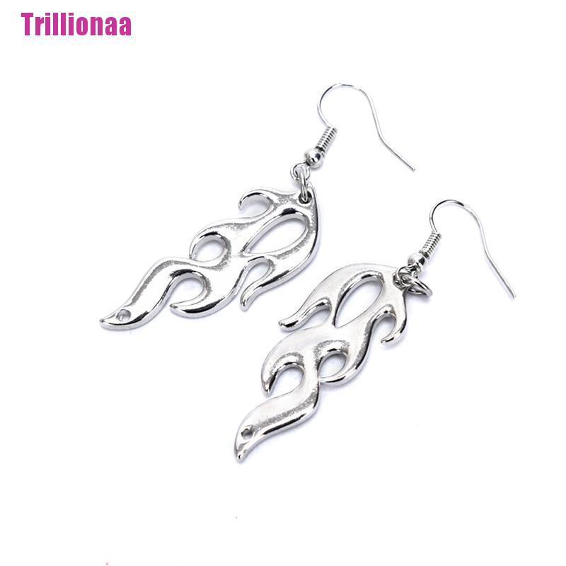 Bông Tai Dáng Dài Hình Ngọn Lửa Phong Cách Punk Hip Hop Thời Trang Cho Nữ