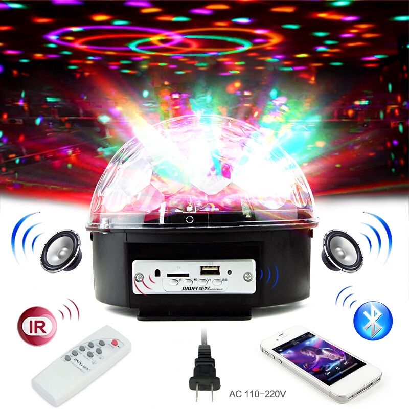 MP3 Magic Rotating Ball LED Music Stage Light Party Crystal Remote Control New 【cuul】