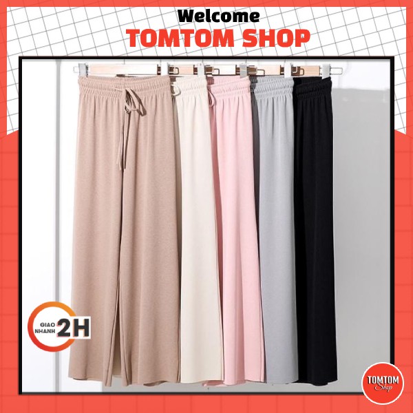 Quần ống rộng chất liệu gân tăm siêu mát lạnh