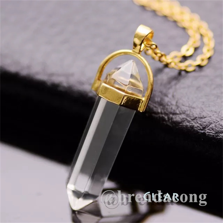 Vòng cổ Mặt Đá Thạch Anh Trong Suốt Thời Trang Cho Nữ