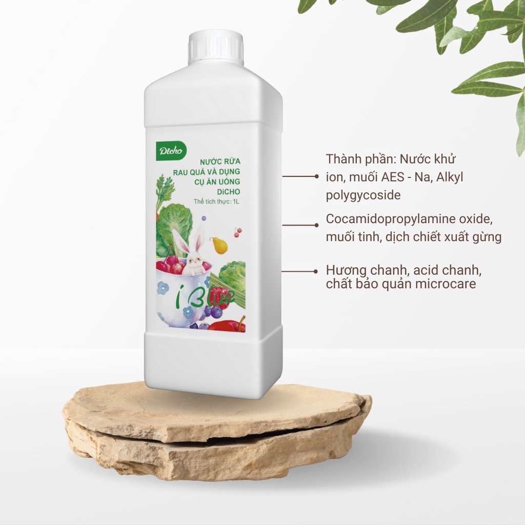 Nước rửa rau quả và dụng cụ ăn uống DiCHO Tiens Thiên Sư giúp làm sạch rau củ và bát đũa