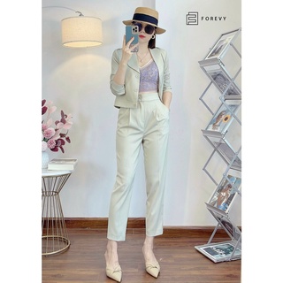 Set đồ forevy gồm áo khoác croptop và quần baggy sv005