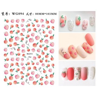 Sticker quả đào trang trí móng tay