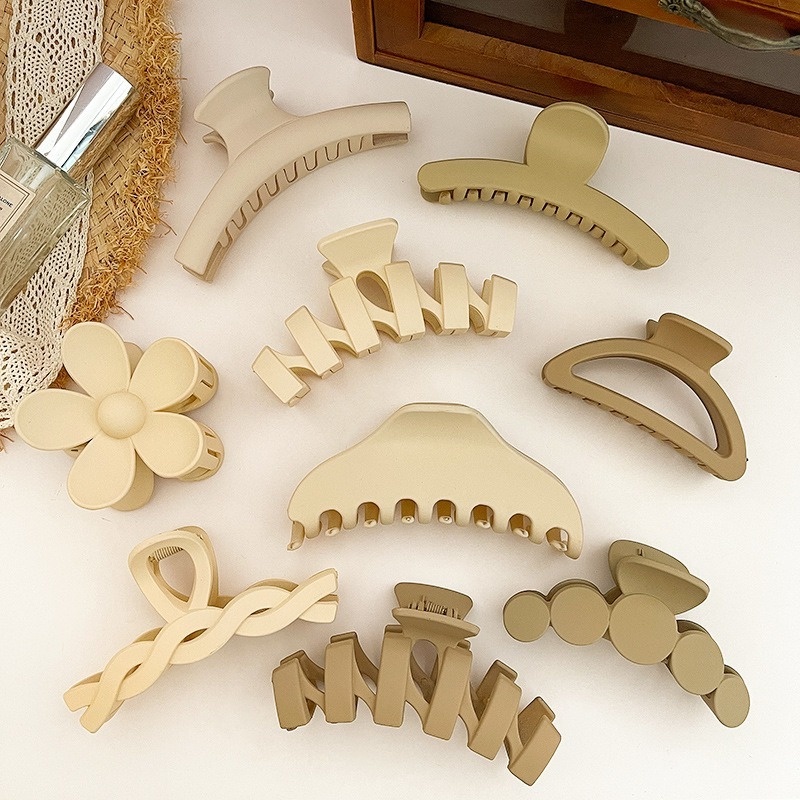 Kẹp Tóc Acrylic Màu Cà Phê Sữa Thời Trang Hàn Quốc Cho Nữ