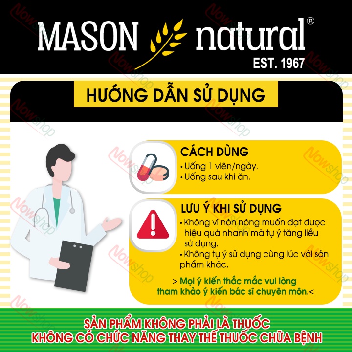 Viên uống tăng cường sức khỏe tổng thể Mason Natural B-Complex hỗ trợ giảm stress căng thẳng mệt mỏi hiệu quả