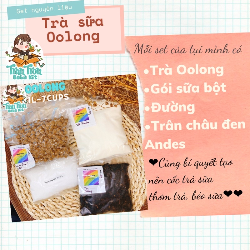 set nguyên liệu pha trà sữa Oolong( 1 lít đậm đà)