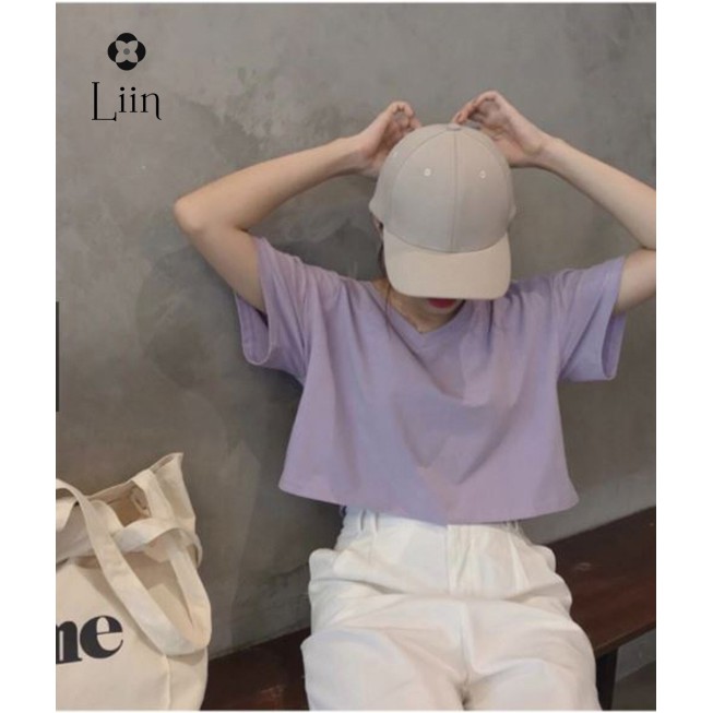 Áo phông nữ croptop Linbi freesize form rộng tay lỡ phong cách trẻ trung Liin clothing SP009