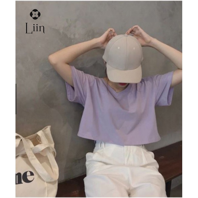 Áo phông nữ croptop Linbi freesize form rộng tay lỡ phong cách trẻ trung Liin clothing SP009 | BigBuy360 - bigbuy360.vn