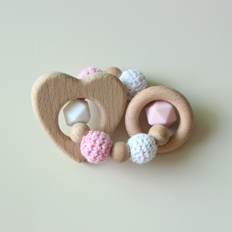 Dây Treo Núm Vú Giả / Núm Vú Giả Bằng Gỗ Gắn Xe Đẩy Em Bé Sơ Sinh