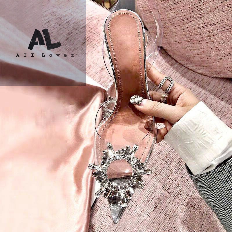 GIÀY THỜI TRANG ALI LOVER -  CAO GÓT BÍT MŨI TAG ĐÁ - GIÀY NỮ MICA MŨI NHỌN GÓT TRỤ QUAI HẬU -  AG220921