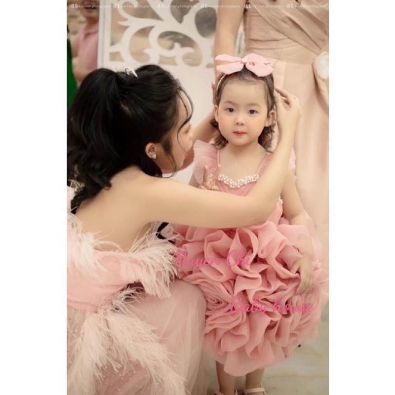 Váy Công Chúa Voan Hoa Điệu Đà Huyenchi Babyhouse