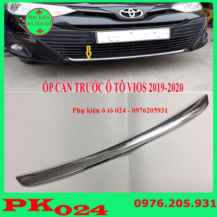 Ốp cản trước Vios 2019-2022 mạ crom trang trí chống trầy bảo vệ xe