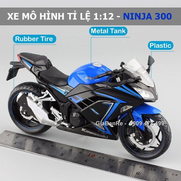 MS: 8690.3 - XE MÔ HÌNH TỈ LỆ 1:12 KAWASAKI NINJA 300 - JOYCITY - XANH DƯƠNG - KHÔNG HỘP