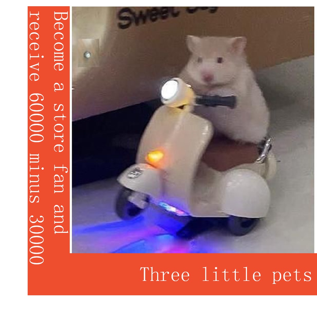 Đồ Chơi Mô Hình Xe Máy Điện Xoay 360 Độ Có Âm Thanh Dễ Thương Cho Chuột Hamster Hyun Technique 3 Tuổi