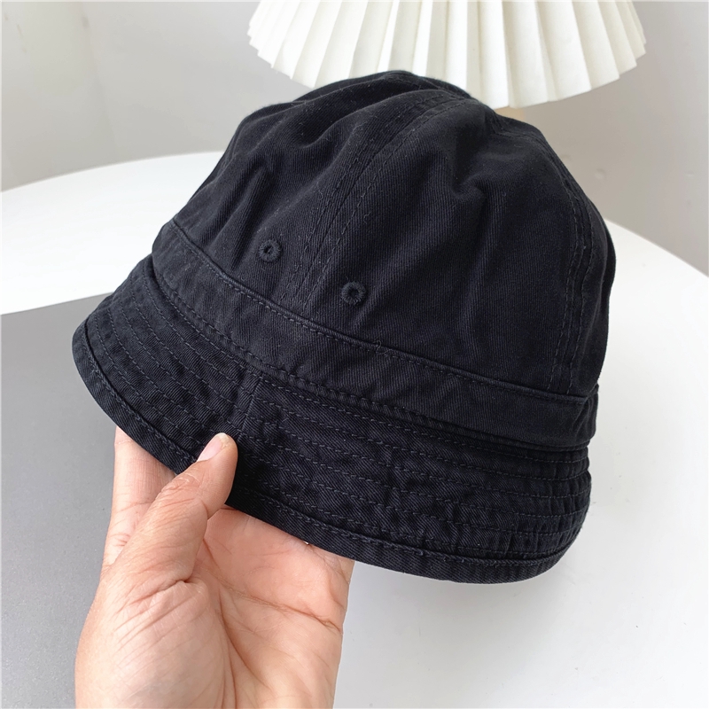 Nón tai bèo vành ngắn bằng cotton nguyên chất màu trơn phong cách Harajuku Nhật Bản cho nam nữ