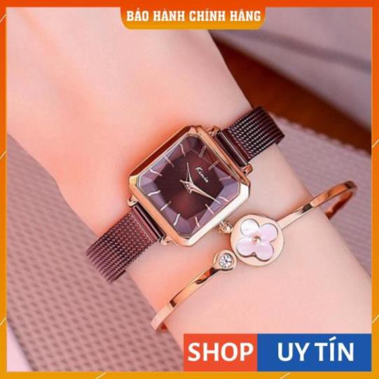 Đồng hồ nữ Kimio 6236 hàng chính hãng dây kim mặt vuông sang trọng