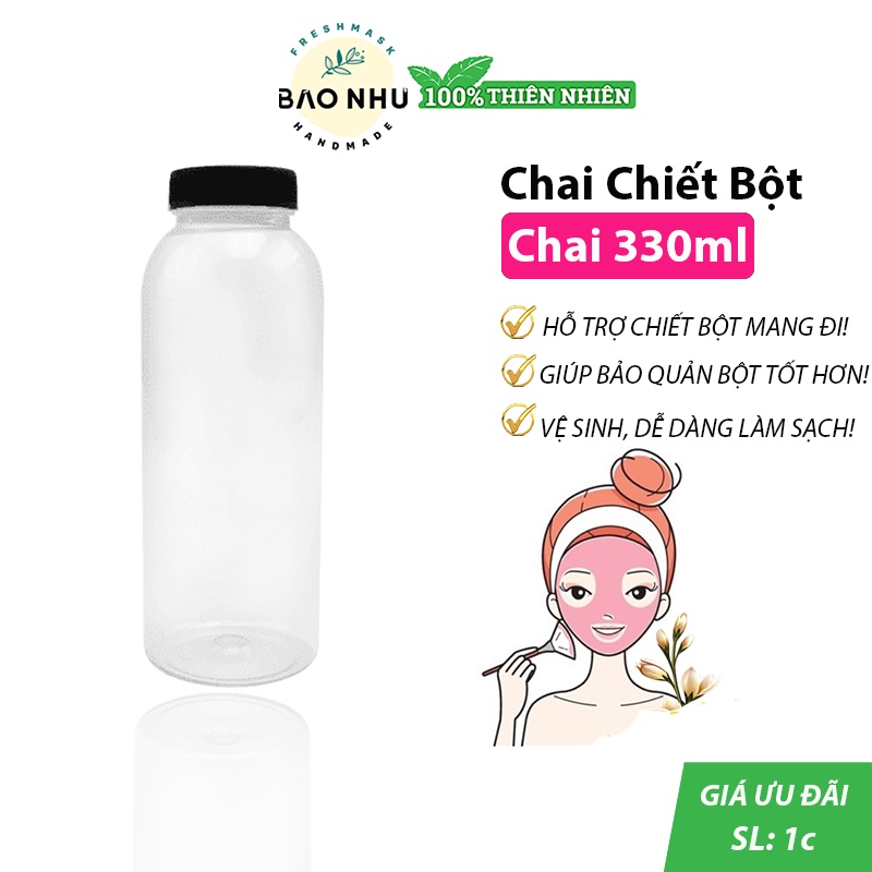 Chai Pet 330ml Đựng Bột/Chè dưỡng nhan/Mỹ phẩm chiết