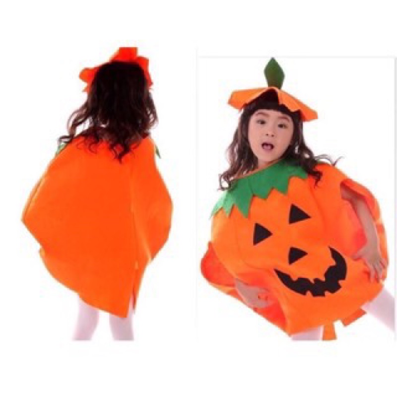 Áo bí Ngô kèm giỏ và mũ chơi hoá trag HALOWEEN / trang phục choàng bí ngô cosplay