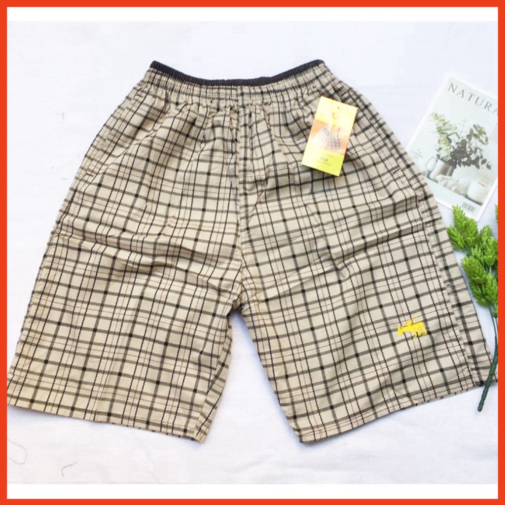 Quần đùi nam từ 50-80kg Quần lửng nam vải kate mềm đẹp - NHIỀU HỌA TIẾT CARO - QDN24 cao cấp