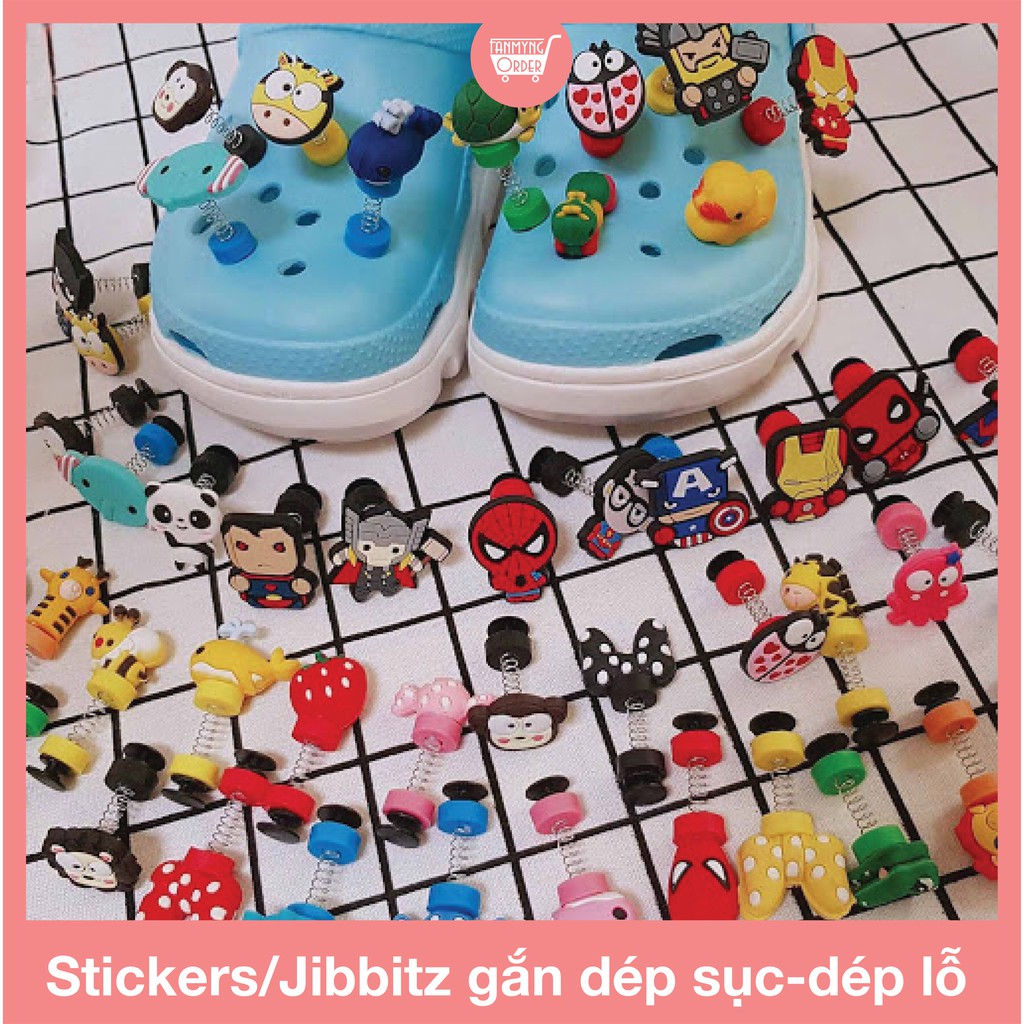 [Số 21-37] Nút gắn dép sục lò xo hình thù ngộ nghĩnh.