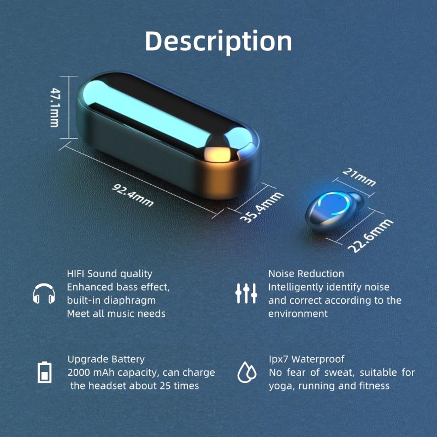 AMOI tai nghe không dây Am Oi-F9 Có Đèn Led Và Phụ Kiện