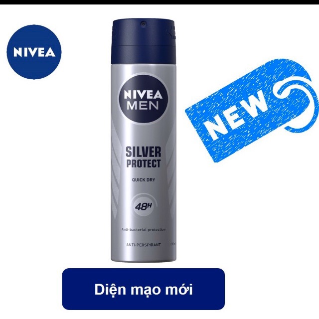 Xịt ngăn mùi Nivea Men phân tử bạc ngăn khuẩn gây mùi vượt trội 150ml