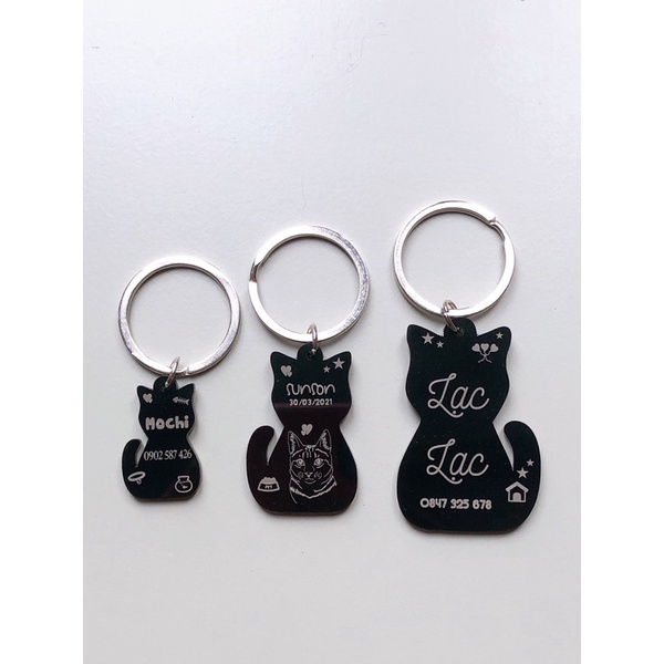 Bảng Tên Chó Mèo Pet Tag - Thẻ Tên Thú Cưng - Móc Khóa Tên Cho Pet