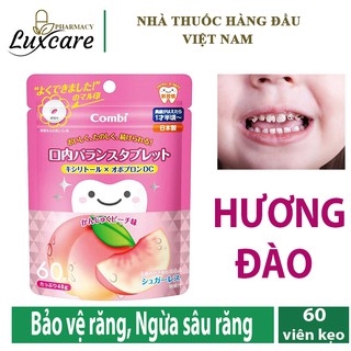 Kẹo ngậm Teteo Combi 60 viên (Vị đào) - Chống sâu, sún răng cho bé