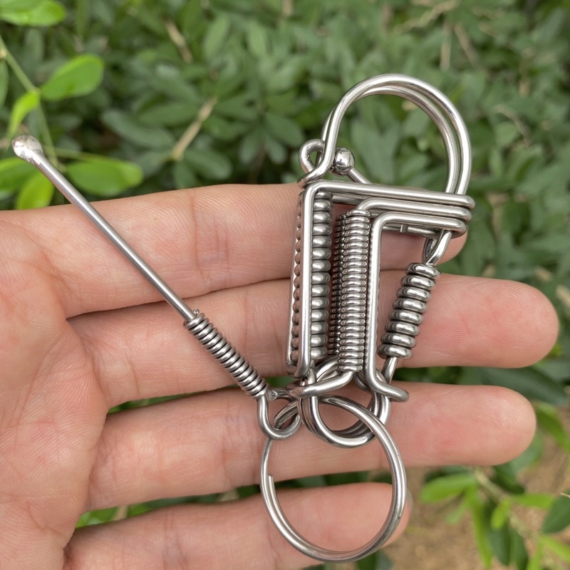 Móc khoá inox 304 thiết kế thủ công độ dày 2 ly cứng cáp bền đẹp