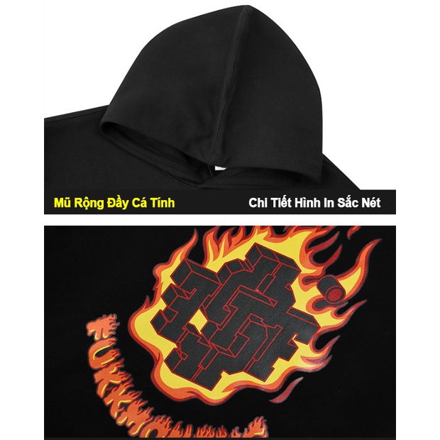 Áo Hoodie FMO ONEZ Nỉ Lót Bông Unisex tay phồng AH054 | BigBuy360 - bigbuy360.vn