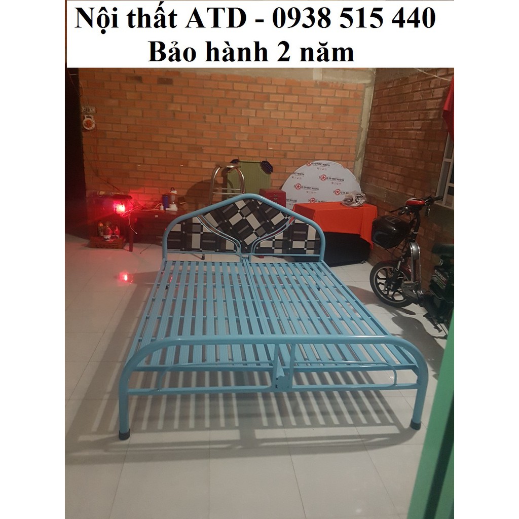 Giường sắt đơn ống tròn 80,1m,1m2,1m4,1m6,1m8 dài 2m Freeship tận nơi