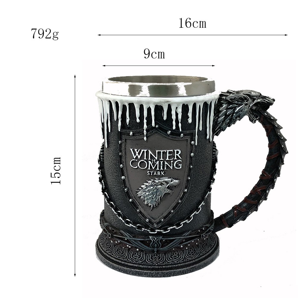 Cốc uống nước in hoạ tiết 3d trong Game Thrones