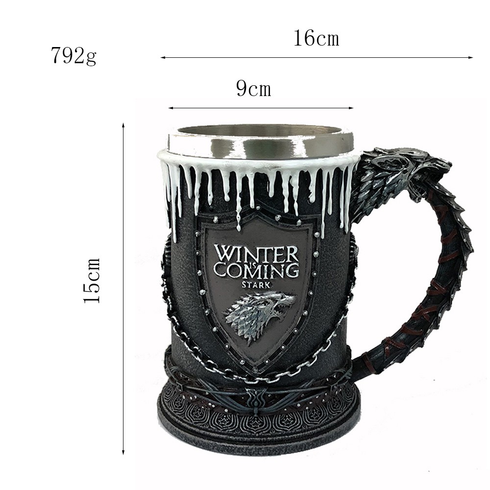 Cốc uống nước in hoạ tiết 3D trong game Thrones Mug Stark